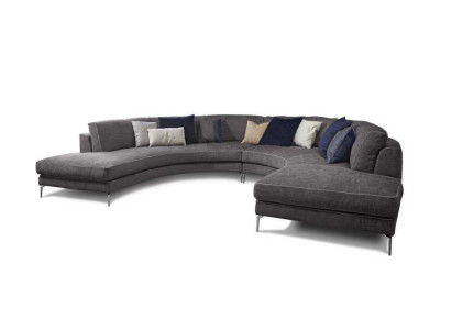 Round Luxury Living landscape Corner sofa Corner suite Upholstery Furniture Sofa